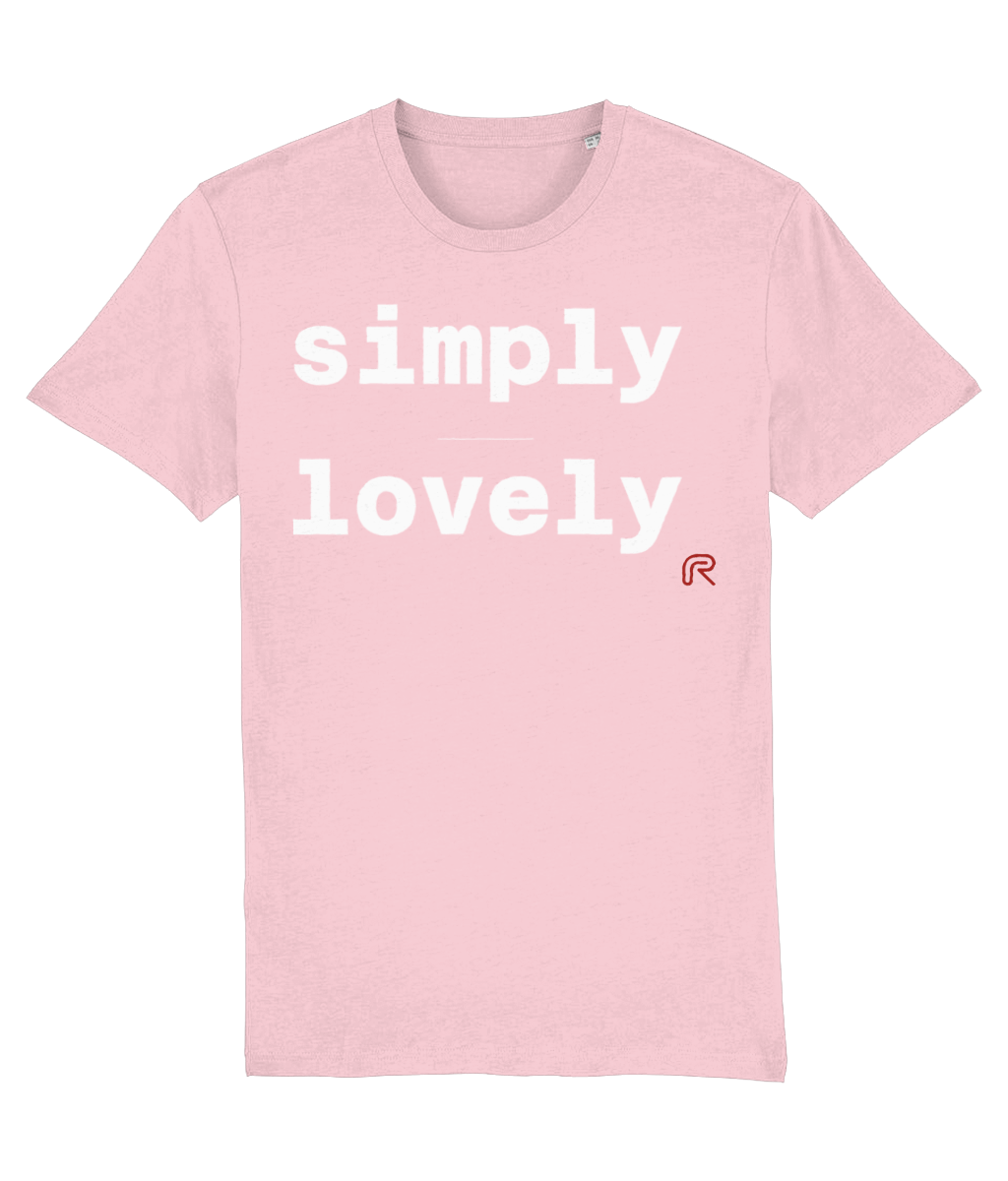 T-shirt "Simply lovely" tekst wit