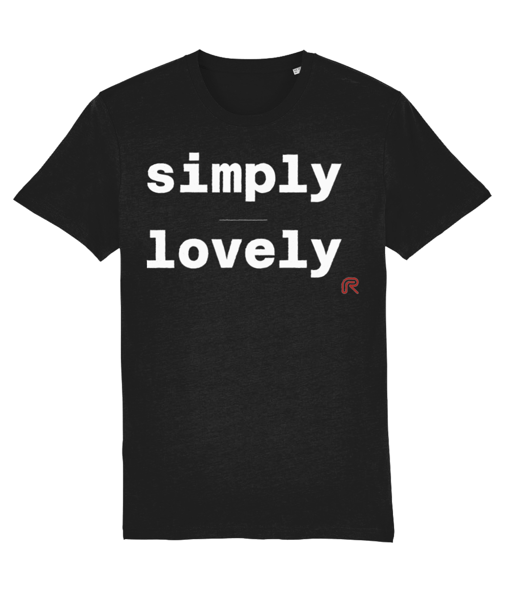 Ongehoorzaamheid rib Bijdrage T-shirt "Simply lovely" tekst wit – racefansonly