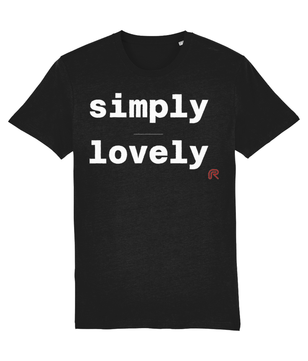 T-shirt "Simply lovely" tekst wit